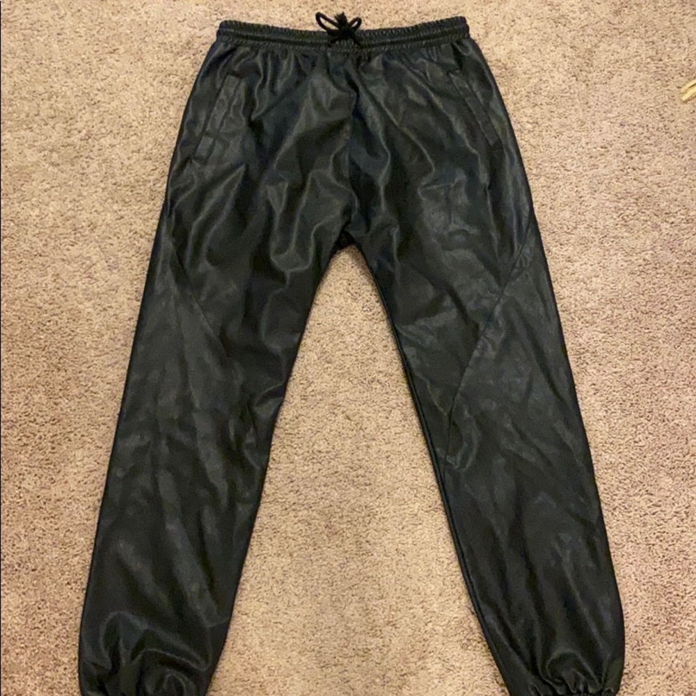 American Stitch Faux Leather Joggers